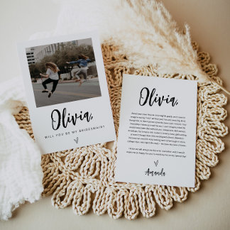 Bridesmaid proposal Kaart met foto