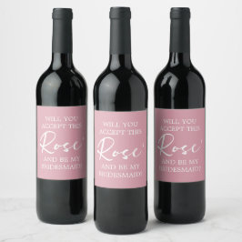 Bridesmaid proposal Roos' Wine Label Wijn Etiket