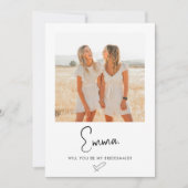 Bridesmaid Proposal Script Signature Photo Kaart (Voorkant)