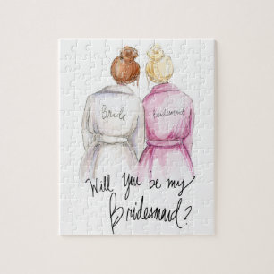 Bridesmaid? Puzzle Red Bun Bride Bl Bun Maid Legpuzzel
