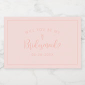 Bridesmaid Request Mini Beverage Label Sparkling Wijnetiket (Enkel label)