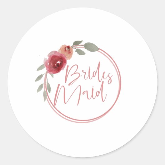 Bridesmaid Ronde Sticker (Voorkant)