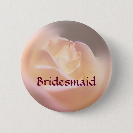 Bridesmaid Roos Flower Wedding Button (Voorkant)