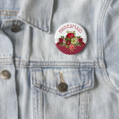 Bridesmaid Rose Bouquet Wedding Button (In situ)