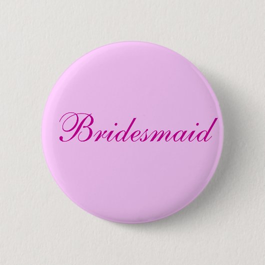 Bridesmaid Roze knop Ronde Button 5,7 Cm (Voorkant)