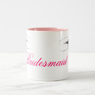 Bridesmaid roze zwart tweekleurige koffiemok