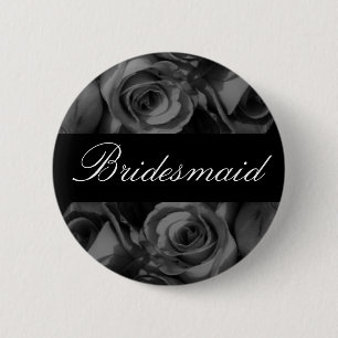 "Bridesmaid"-Rozen in zwart-wit Ronde Button 5,7 Cm