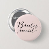 Bridesmaid Script Calligraphy Weddenschap Bridal P Ronde Button 5,7 Cm (Voorkant /achterkant)