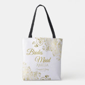 Bridesmaid Simple Elegant Wedding Canvas tas White (Achterkant)