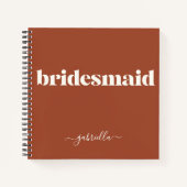 Bridesmaid Simple Minimalist Modern Name Rust Notitieboek (Voorkant)