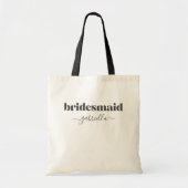 Bridesmaid Simple Minimalist Moderne Black Custom Tote Bag (Voorkant)