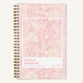 Bridesmaid Soft Peach Floral Pattern Swatch Notitieboek (Voorkant)