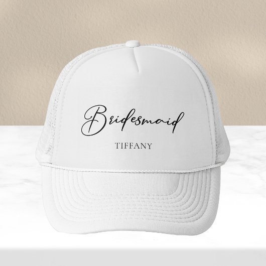 Bridesmaid Specialized Chic Minimalist Weddenschap Trucker Pet