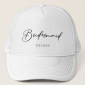 Bridesmaid Specialized Chic Minimalist Weddenschap Trucker Pet (Voorkant)