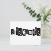Bridesmaid (Sq Blk) Briefkaart (Staand voorkant)