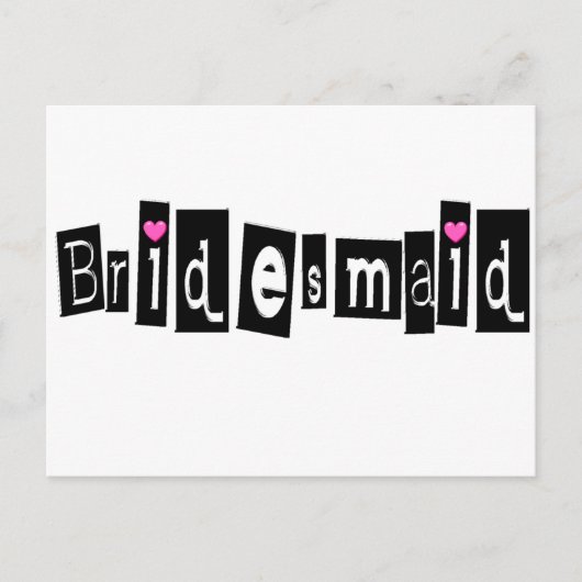 Bridesmaid (Sq Blk) Briefkaart (Voorkant)