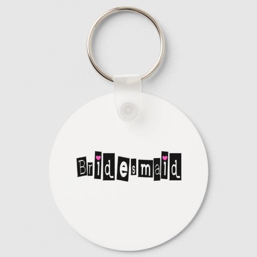 Bridesmaid (Sq Blk) Sleutelhanger (Voorkant)