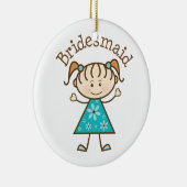 Bridesmaid Stick Girl Blue Keramisch Ornament (Rechts)