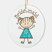 Bridesmaid Stick Girl Blue Keramisch Ornament (Links)