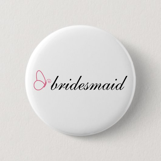 Bridesmaid Stylish Butterfly Wedding Gift Ronde Button 5,7 Cm (Voorkant)
