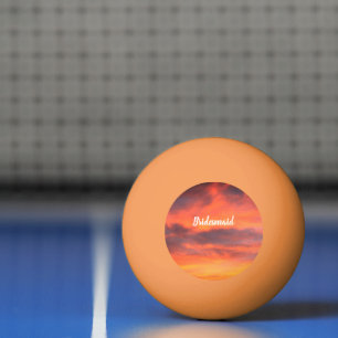 Bridesmaid Sunset Sky Oranje Abstract Gift Favor Pingpongballen