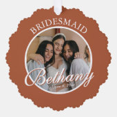 Bridesmaid Thank You Keepsake Wedding Ornament Kaart (Voorkant)