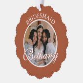 Bridesmaid Thank You Keepsake Wedding Ornament Kaart (Links)
