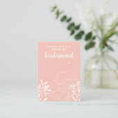 Bridesmaid van Abritish Floral Hartelijk dank Visitekaartje (Staand voorkant)