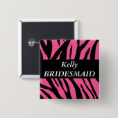 Bridesmaid Vierkante Button 5,1 Cm (Voorkant /achterkant)