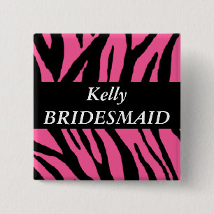 Bridesmaid Vierkante Button 5,1 Cm