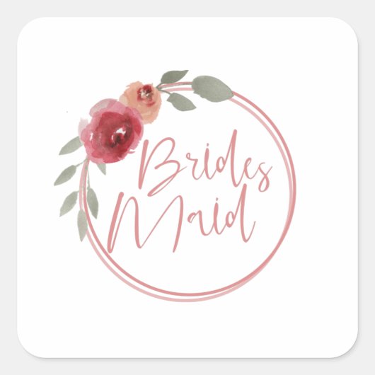 Bridesmaid Vierkante Sticker (Voorkant)