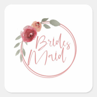 Bridesmaid Vierkante Sticker