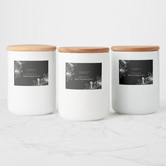 Bridesmaid Voedselcontainer Etiket (Flessen)