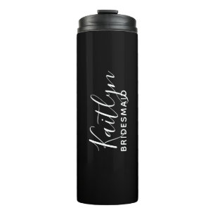 Bridesmaid voor zwart-wit, speciaal gepersonalisee thermosbeker
