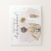 Bridesmaid-voorstel Aangepaste naam Roze Waterverf Legpuzzel (Verticaal)