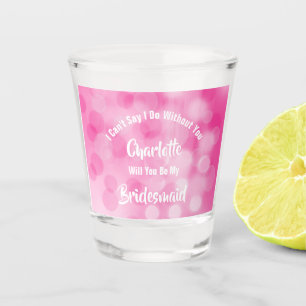 Bridesmaid-voorstel, licht roze spoeling shot glas