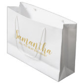 Bridesmaid-voorstel | Modern Script Gold Groot Cadeauzakje (Voorkant Gekanteld)