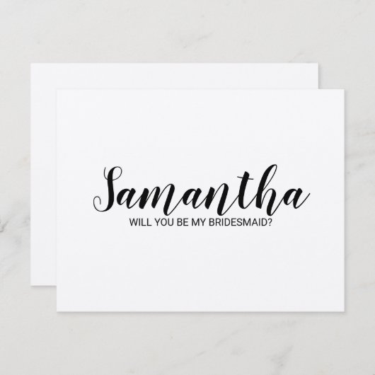 Bridesmaid-voorstel | Modern Script Kraft Paper Kaart (Voorkant / Achterkant)