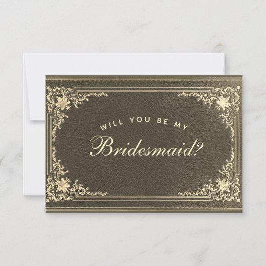 Bridesmaid-voorstel Zwarte Gold  kalligrafie (Voorkant)