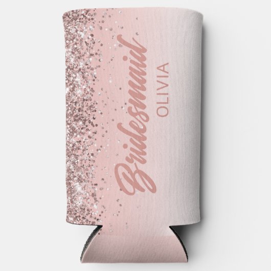 Bridesmaid Weddenschap Roos Gold Glitter Script (Voorkant)