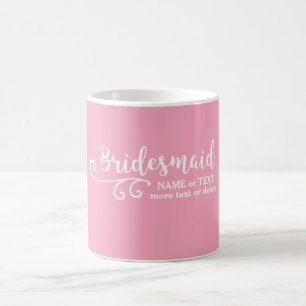 Bridesmaid Wedding Favor Name of Monogram Script Koffiemok