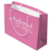 Bridesmaid Wedding Favor Name of Monogram Script Large Cadeautasje (Achterkant Gekanteld)