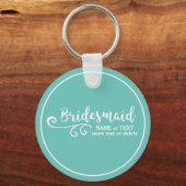 Bridesmaid Wedding Favor Name of Monogram Script Sleutelhanger (Voorkant)