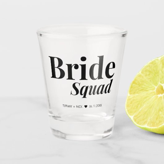 Bridesmaid Wedding Favor Shot Glas (Voorkant)