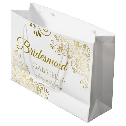 Bridesmaid Wedding Gift Bag - Groot Groot Cadeauzakje (Voorkant Gekanteld)
