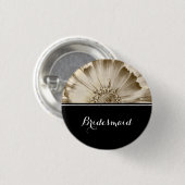 Bridesmaid Wedding Gold Daisy Ronde Button 3,2 Cm (Voorkant /achterkant)