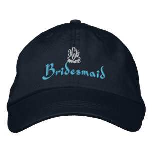Bridesmaid Wedding I Navy Geborduurde Pet