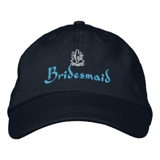 Bridesmaid Wedding I Navy Geborduurde Pet (Voorkant)