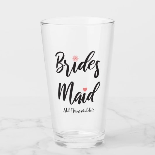 Bridesmaid Wedding Monogram Glas (Voorkant)