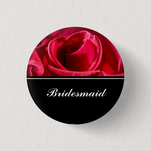 Bridesmaid Wedding Red Roses Ronde Button 3,2 Cm (Voorkant)